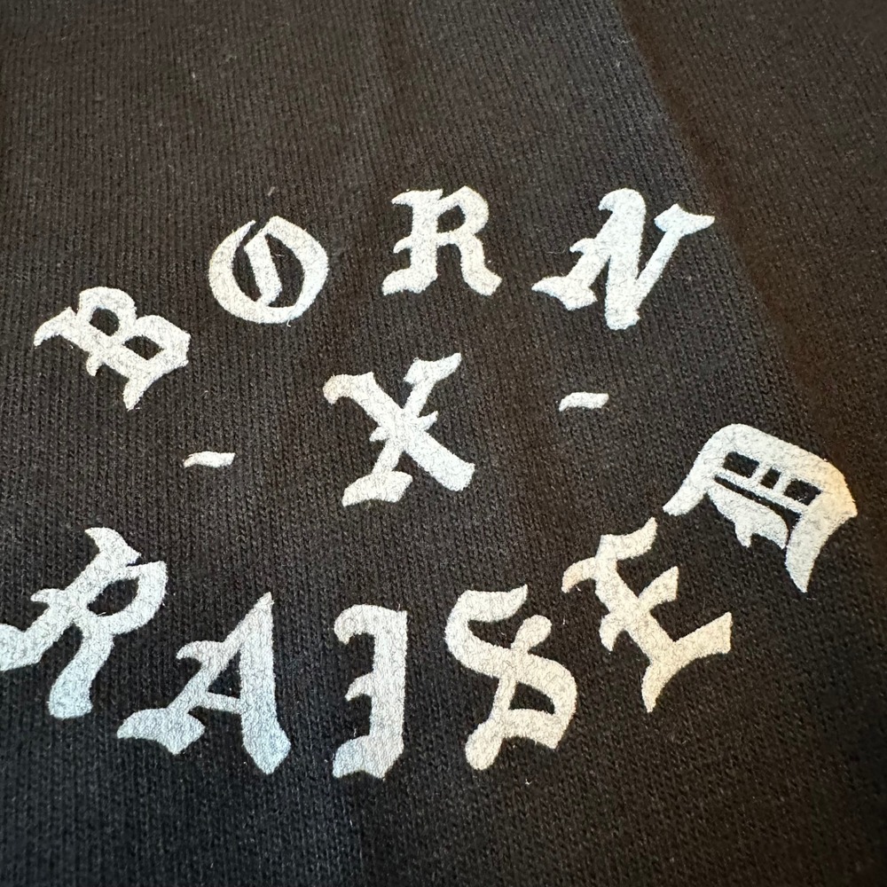 Born X Raised On The Turf Graphic T-Shirt Mens Small Black Old English BXR Tee - Picture 5 of 6